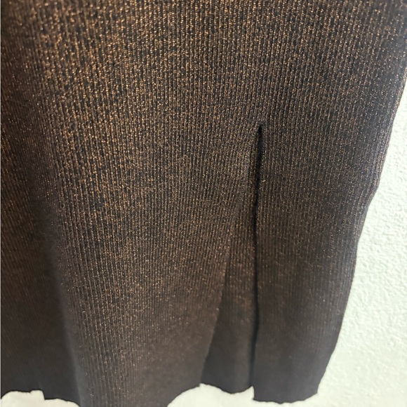 House of Harlow 1960 Revolve Ribbed Midi Dress BodyCon Knit Metallic Halter L - Picture 6 of 7